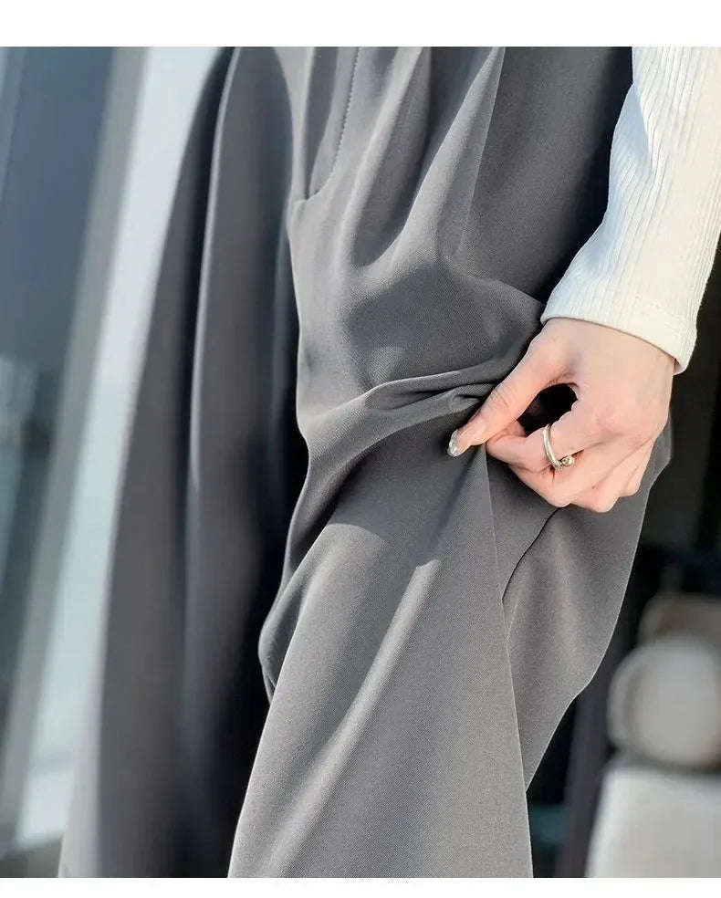 Elegante Hose Koreanischer Stil - Weite Beinlänge Schwarz