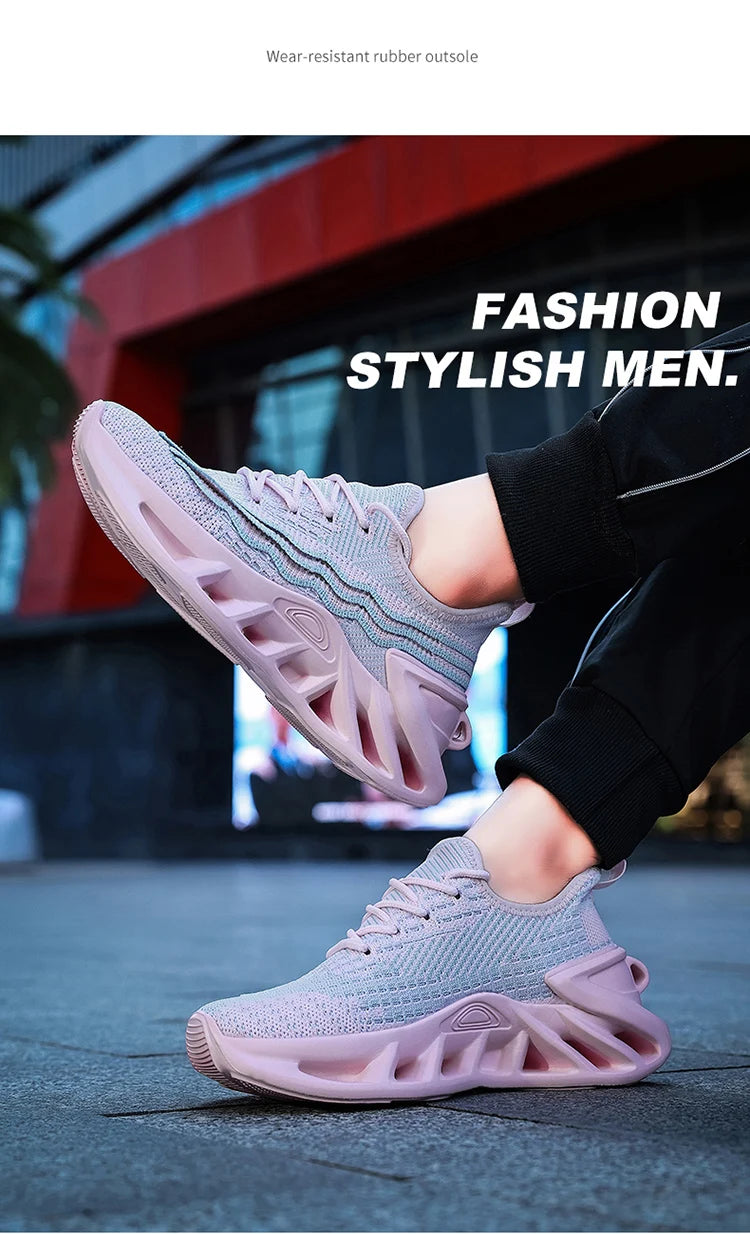 Herren Sneakers Leicht Laufschuhe Atmungsaktiv Mesh Komfortabel EVA Dick Sohle Rutschfest Tennis Walking Weiß Schuhe Für Männer