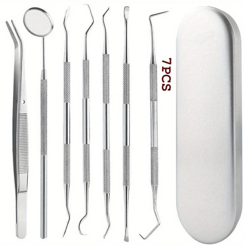 YJYIBEI Zahnreinigung Set - Metall, rutschfest, mit Koffer