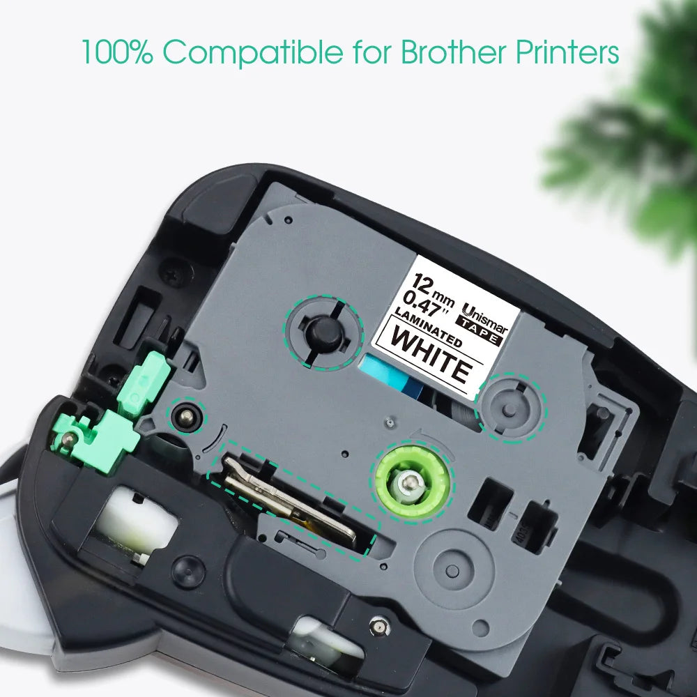 Label-Bänder 2025: 5PK-10PK TZe231 Compatible - Brother P-touch White Lamination Collection