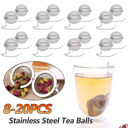 Tee-Sieb 2025: 8-20PCS Edelstahl Spice Tea Ball - Filter Strainer Infuser Sphere Kitchen Tools Collection