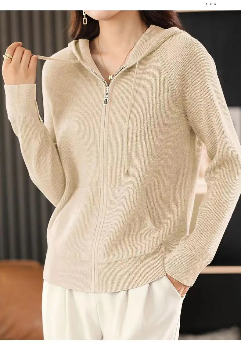 LTYQIN Cardigan Doppel-Reißverschluss-Größe M, 220–320 g/m²