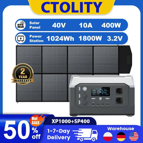 Kraftwerk 1800W Tragbare Powerstation Mit Solarpanel Fuer Camping