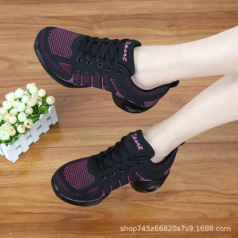 Women's Dance Shoes Woman Jazz Dancing High-quality  Weaving Mesh Sneakers Lady Modern Female Sports