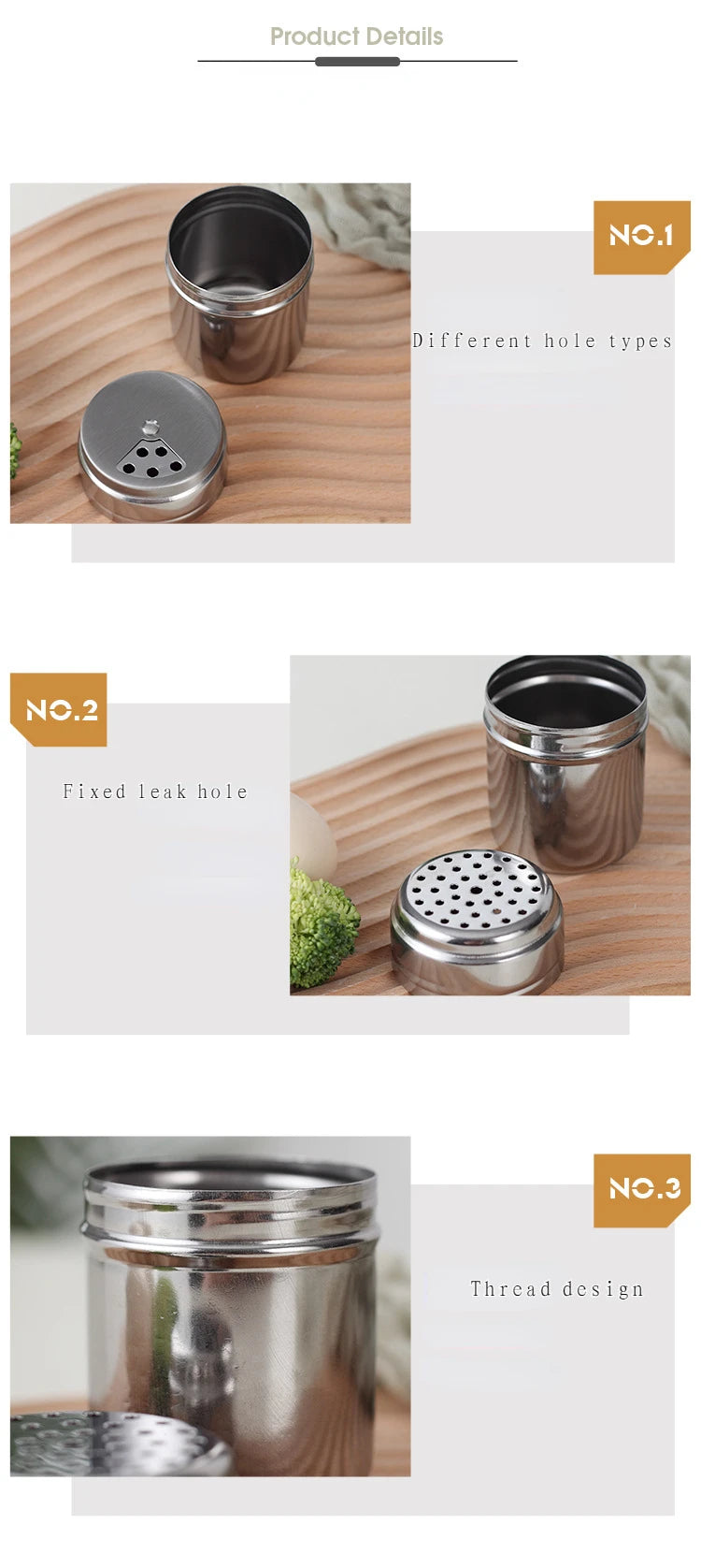 Multi-purpose Stainless Steel Seasoning Jar Toothpick Holder Salt Sugar Bottle Rotating Cover Spice Pepper Shaker Kitchen Gadget