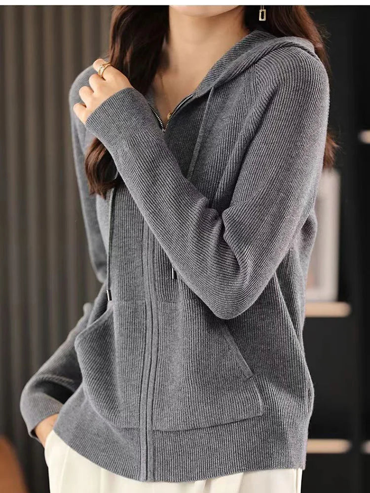 LTYQIN Cardigan Doppel-Reißverschluss-Größe M, 220–320 g/m²
