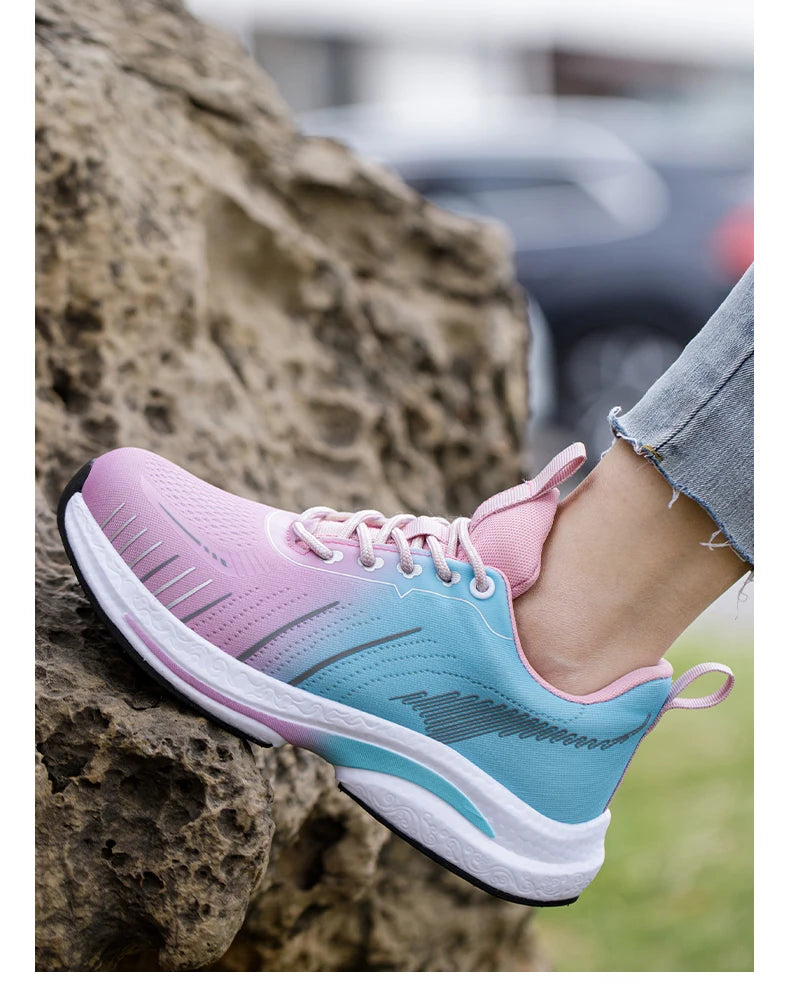 Safety Shoes for Women Steel Toe Sneakers Anti-Punctur Lightweight Boots Female Pink Breathable Hiking Boots Comfortable Shoes