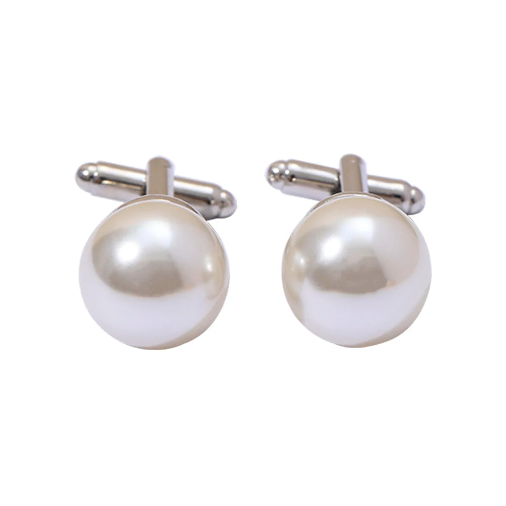 Butoni cu perle Meirenpeizi B1440 - Rotunzi metalici