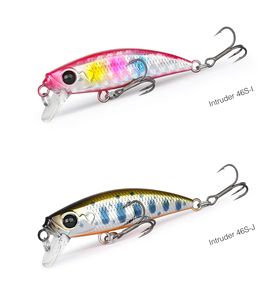 TSURINOYA 46S Sinking Minnow Fishing Lure Intruder 46mm 5g Artificial Trout Ajing Stream Lake Jerkbait Rockfishing Hard Baits