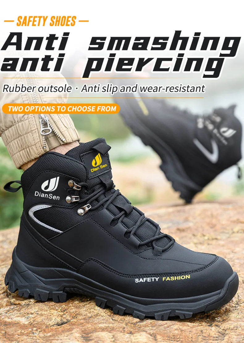 Rotating Buttons Schuhe Stahlkappe - Größe 42 Leder