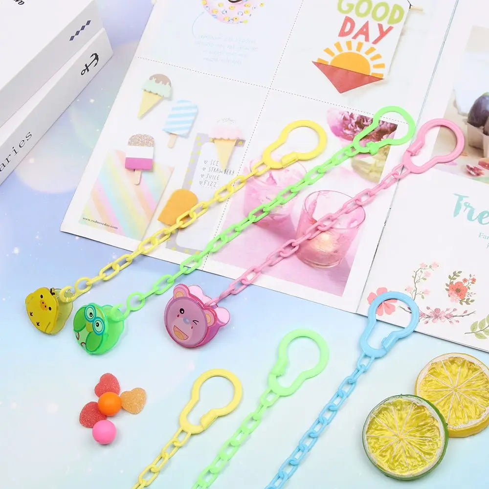 Cartoon Animal Baby Pacifier Clips Baby Pacifier Clip Chain Newborn Dummy Pacifier Chain Clip Holder Baby Pacifier Chain