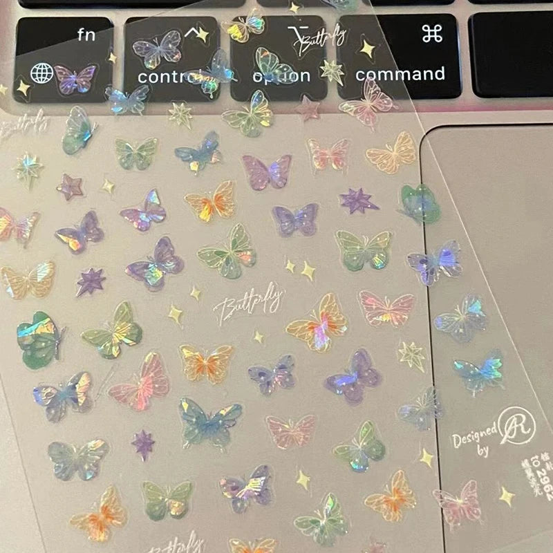 Choice Schmetterling Laser Nail Art - 20 Stück Prägemotiv