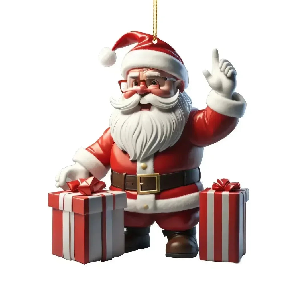 Acrylic Santa Bruchsichere Deko - Größe 6 cm, Acryl, 2 Stück