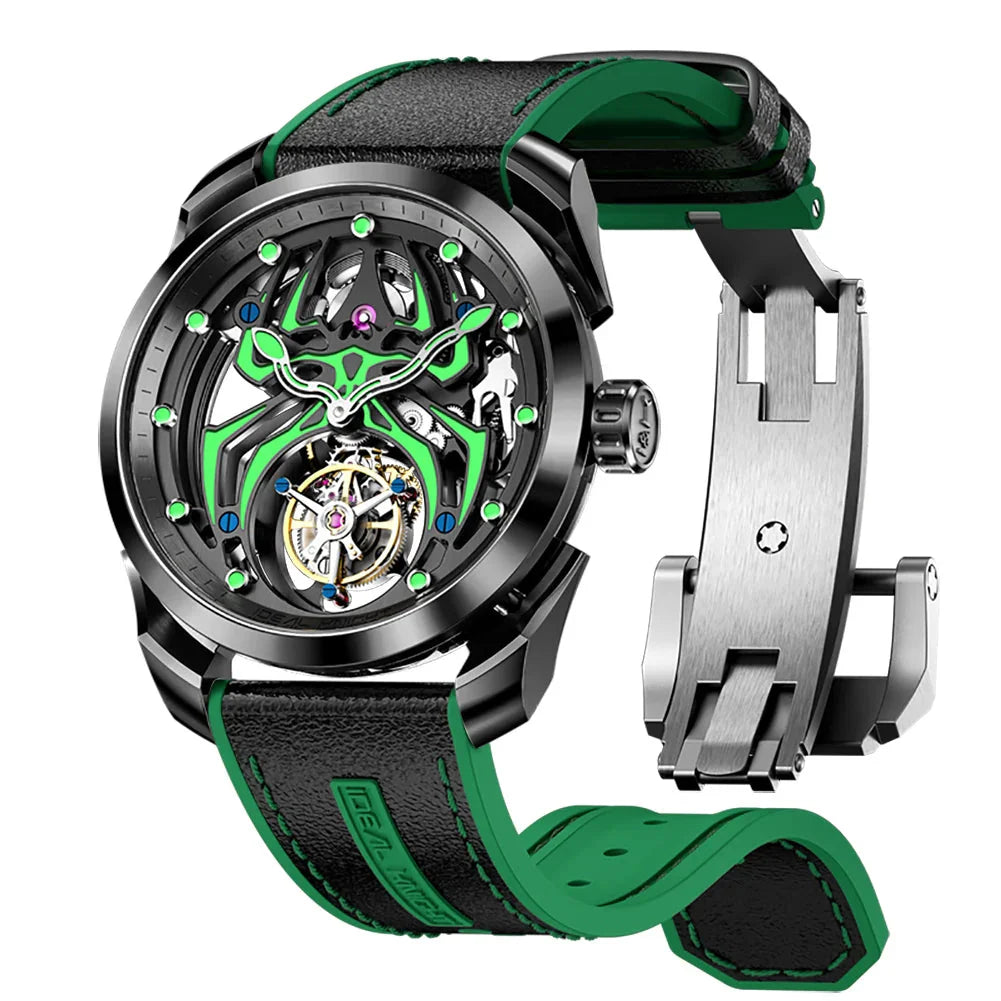 IDEAL KNIGHT automatic tourbillon skeleton flywheel luxury mechanical watch