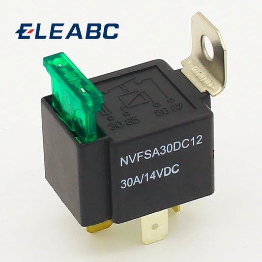 FORWARD Relais 4-Pin 30A Auto-Relais mit Sicherung, Spulenspannung 12VDC