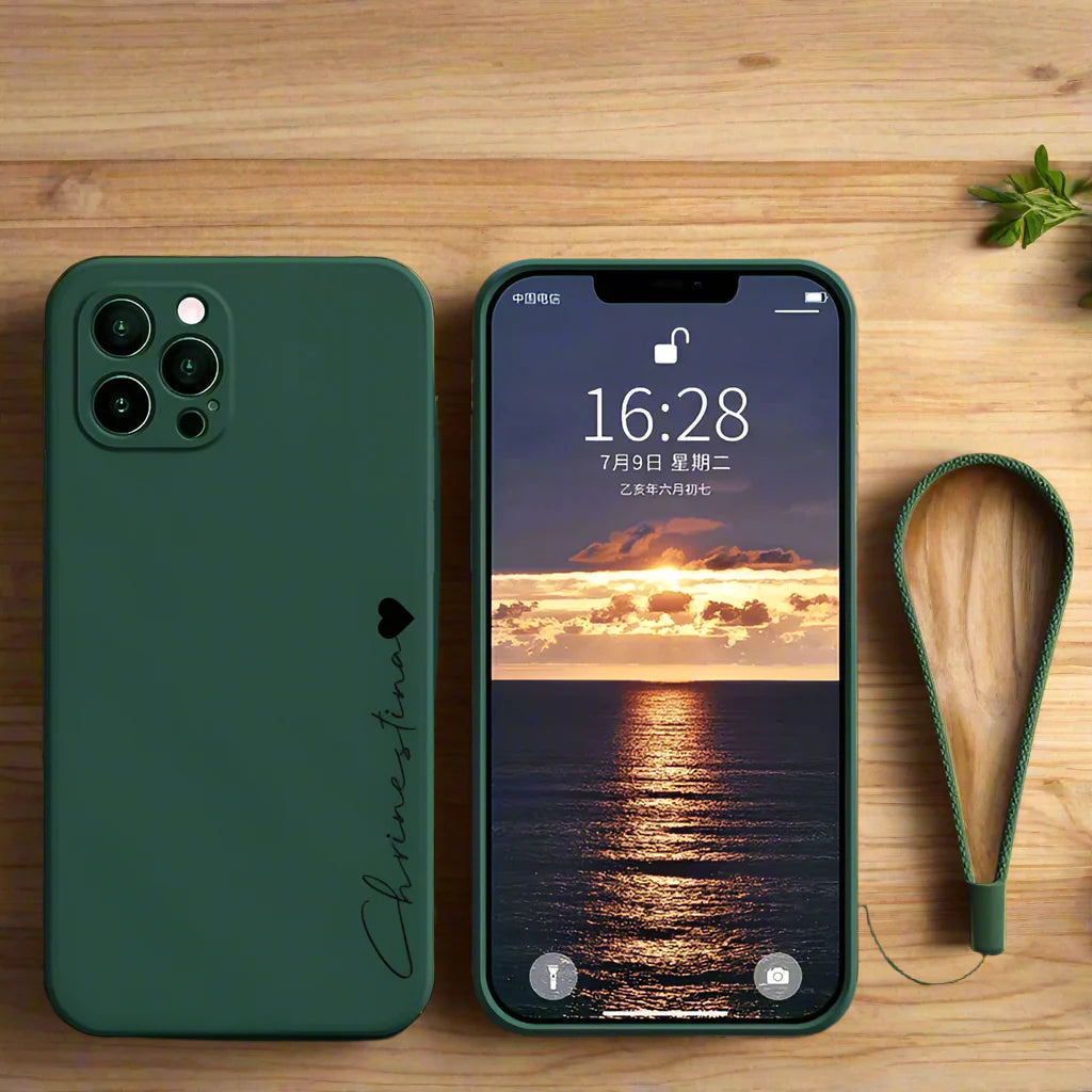 Your name case for iPhone soft liquid silicone shockproof diy cover