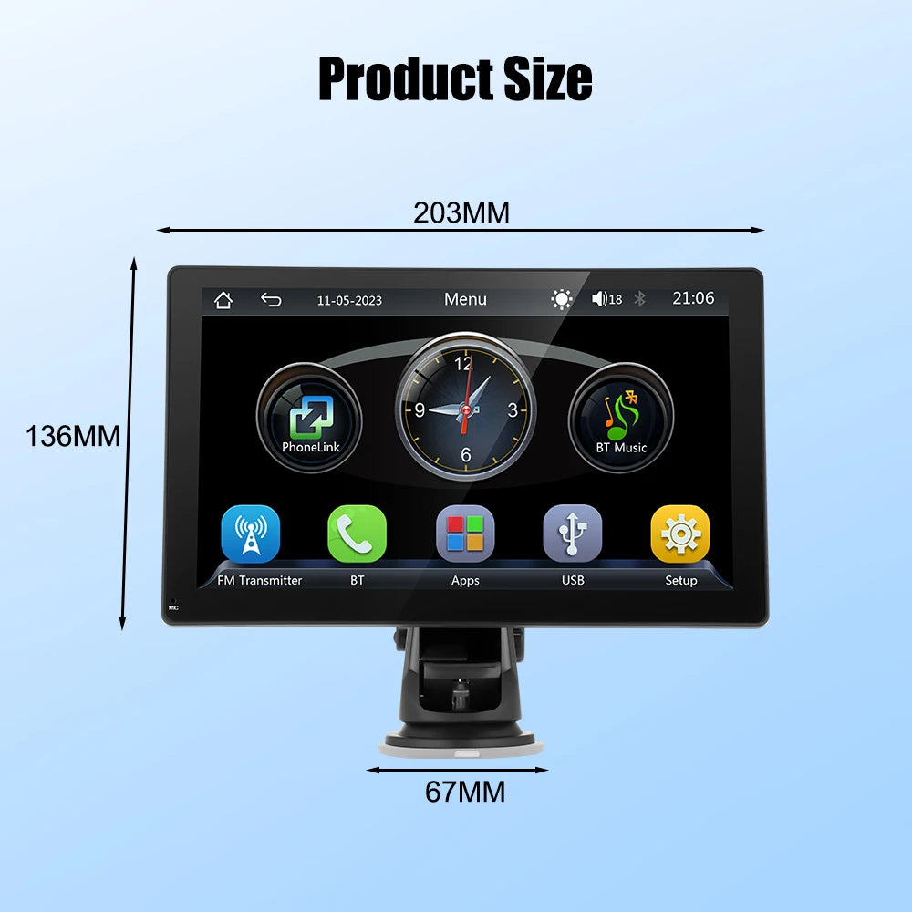 Autoradio 2025: Universal 9" Kabelloses Apple CarPlay Android Auto Bluetooth GPS FM AUX Multimedia-System