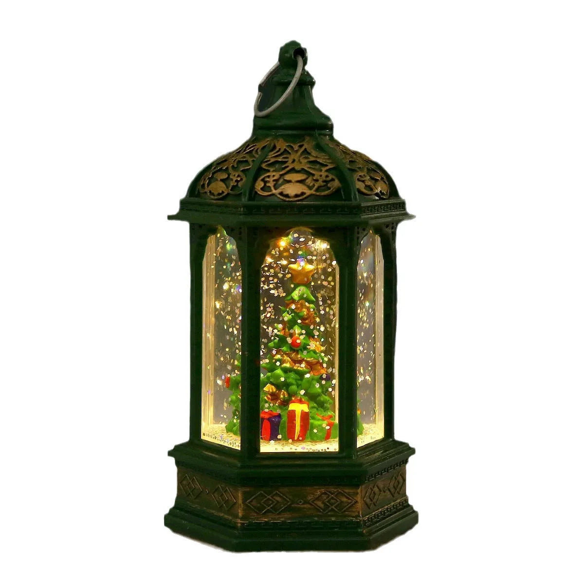 Choice Weihnachtsmann-Sechseck-Laterne LED - Kapazität: Batterien, Maße: 12 cm