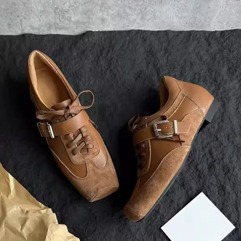 Flats Women's Sneakers Square Toe Casual Sports Shoes Brand Designer 2025 Fashion Loafers Summer Shoes New Zapatillas De Mujer