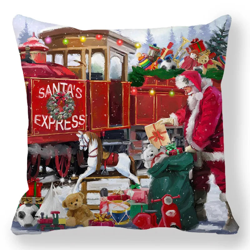 2025 New Year Christmas pillow case 30*50cm,40*40cm,45x45cm, cushion cover home Christmas decoration pillow case
