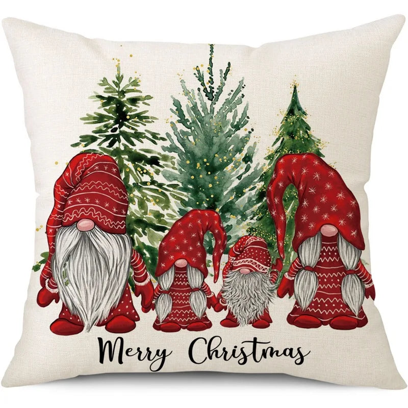 45cm Merry Christmas Cushion Cover Pillowcase 2024 Christmas Decorations for Home Ornament Happy New Year Christmas Decor 2025