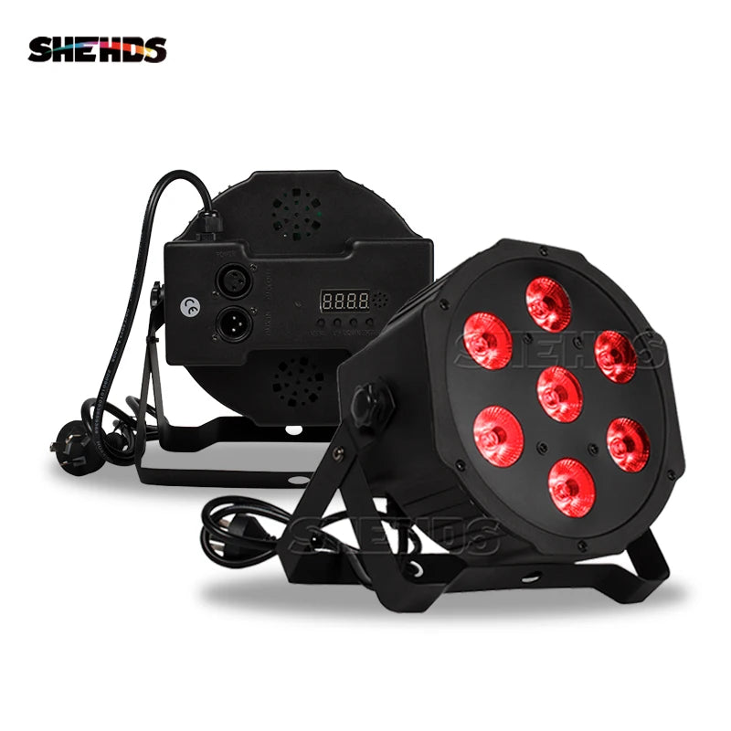 SHEHDS 1pcs LED Par 7X18W RGBWA+UV/7X12W RGBW Beleuchtung für DJ Disco Theater Hochzeit Weihnachten Lichter Konzert