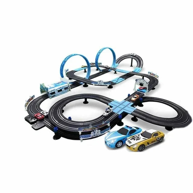 Railway Track Toy Set Racing Track Electric Double Remote Control Car Interactive Autorama Circuit Voiture Toy For Boy Children