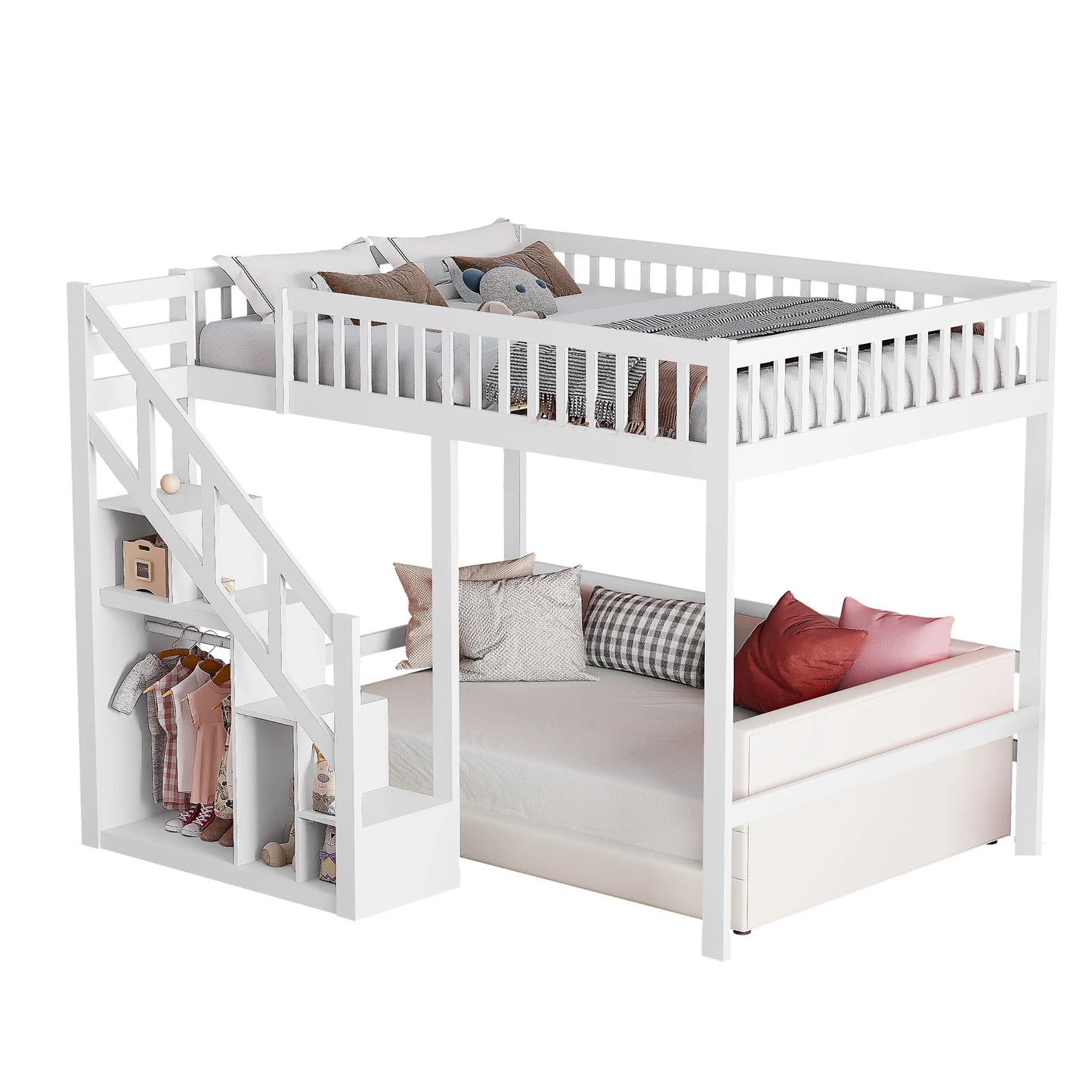KidoWood Etagenbett Mit Stauraum - Belastbarkeit 120 kg, Abmessungen 140x200 by Golden Bridge Store