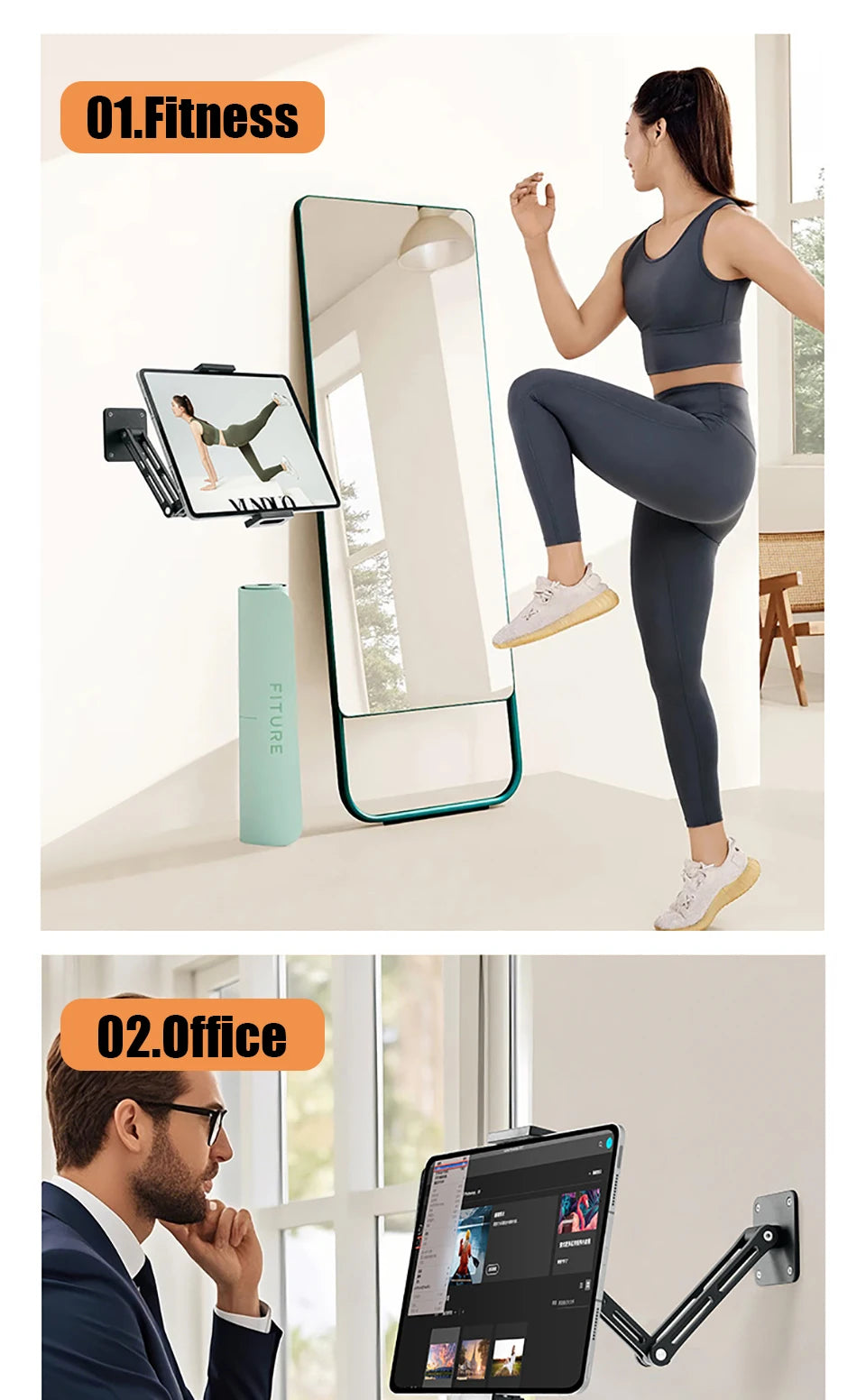 OUTMIX Cantilever Tablethalterung - 360° 4,7–12,9 Zoll