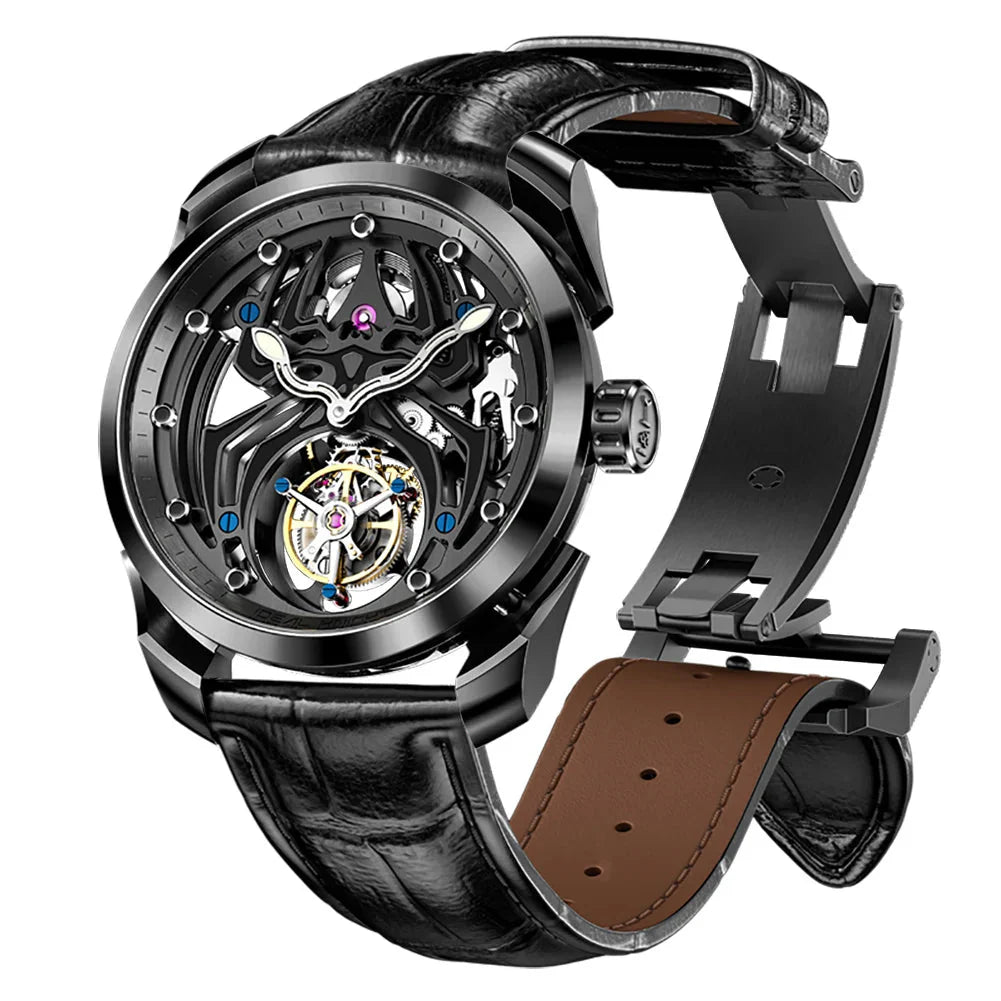 IDEAL KNIGHT automatic tourbillon skeleton flywheel luxury mechanical watch