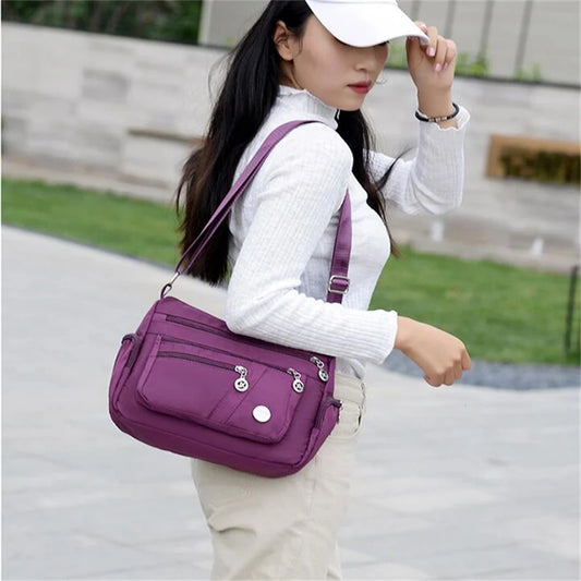Crossbody For Women Waterproof Tote Casual Nylon Purse Handbag Lightweight Messenger Bag Large Capacity Travel Crossbody Bag
