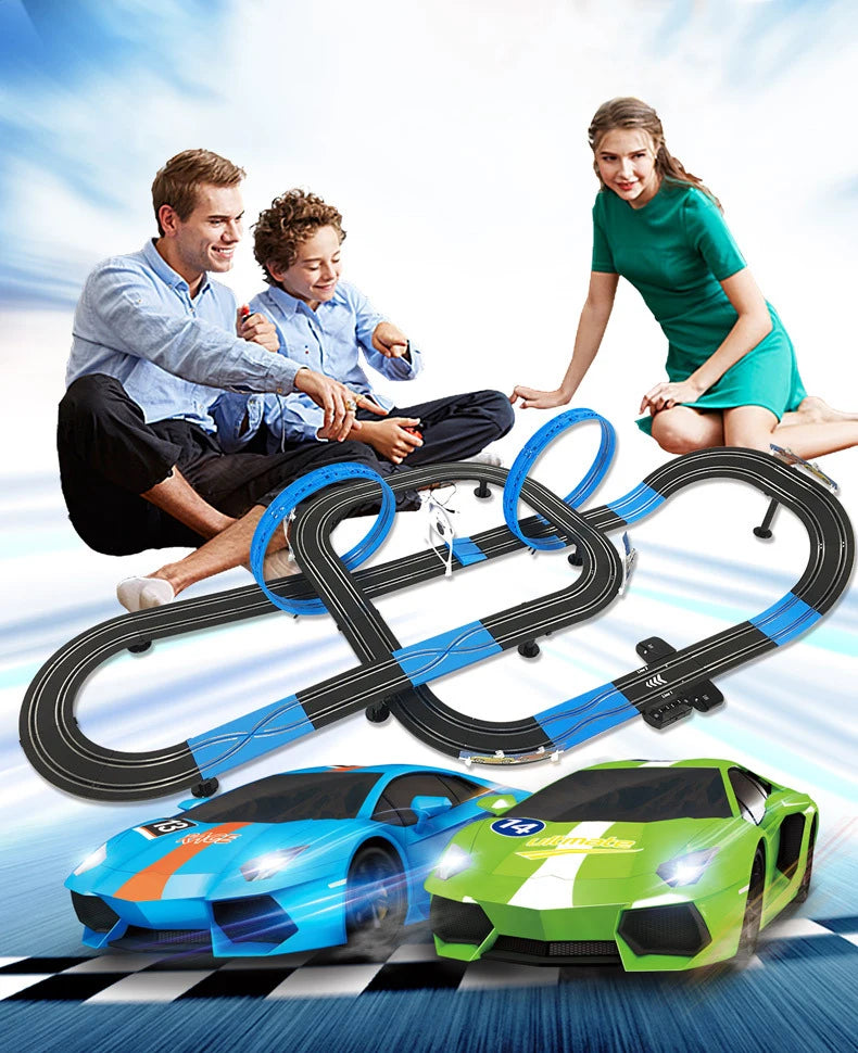 Railway Track Toy Set Racing Track Electric Double Remote Control Car Interactive Autorama Circuit Voiture Toy For Boy Children