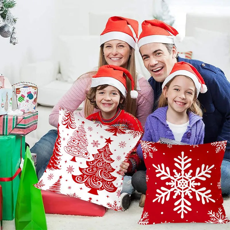 4pcs Christmas Cushion Cover Pillowcase Merry Christmas Decoration Linen Pillow Cases Home 2025 Xmas Gifts Pillow Covers 2026