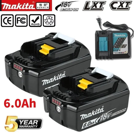 Authentic Makita 18V 6Ah rechargeable power tool battery with LED lithium-ion substitute LXT BL1860B BL1860 BL1850 charger