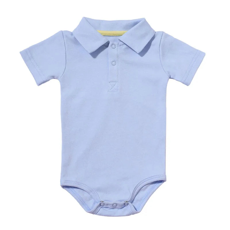 Sommer-Baby-Jungen-Mädchen-Romper Turn-down-Kragen-Neugeborenes-Baumwoll-Kleidung-Jumpsuit-für-0-2Y-Toddlers-Bebe-Outfits