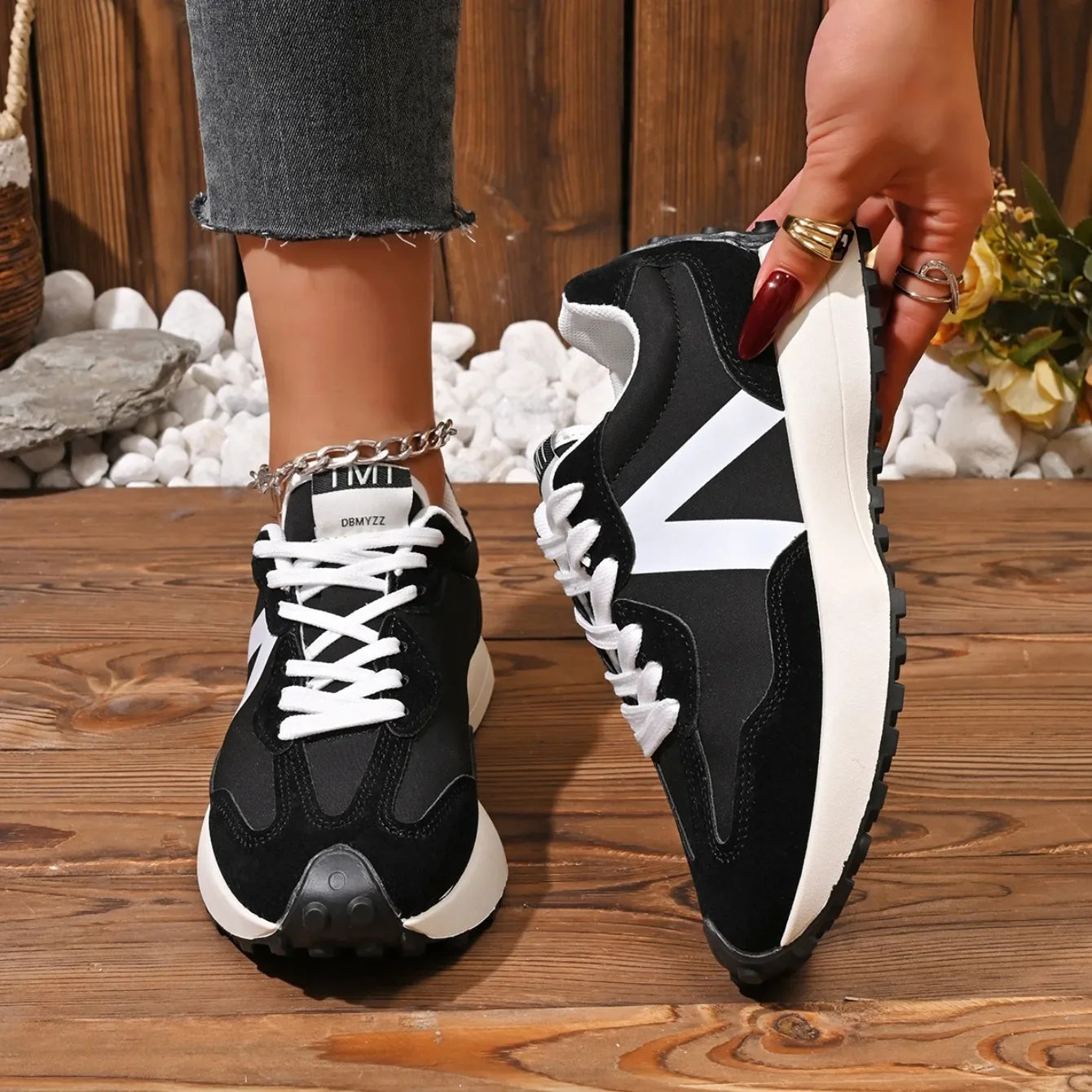 Meilecheng Damen Sneakers Bequem - Rutschfest PU Innensohle