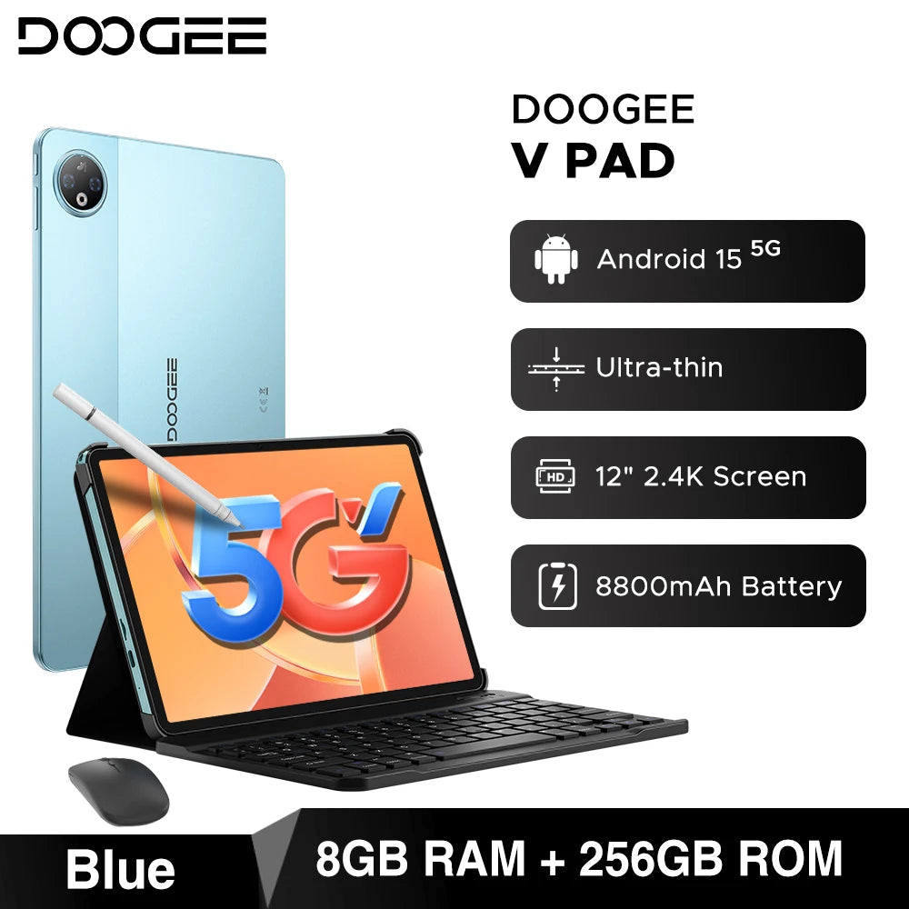 DOOGEE V Pad 2-in-1 Tablet - 256GB ROM 8800mAh Akku 12Zoll Display