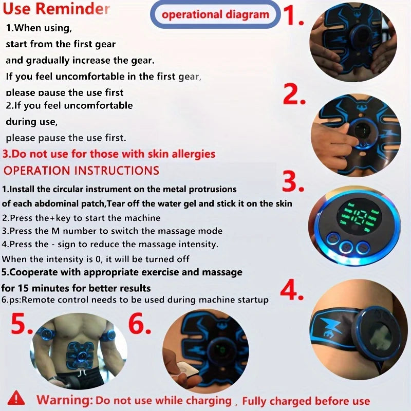 EMS Trainer 2025: Aparat de antrenament abdominal reîncărcabil prin USB - Colecția inteligentă fără fir