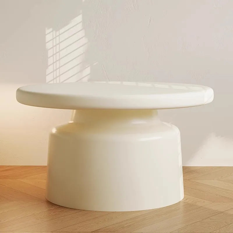 Creamy Wind Apartment Coffee Table Living Room Household Small Apartment Simplicity Iron Round Homestay Coffee Table Furniture