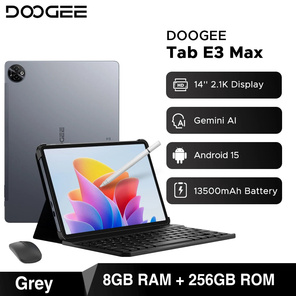 DOOGEE Tab E3 Max Gemini AI Quad-Lautsprecher - 14Zoll Display 256GBROM 13500mAh