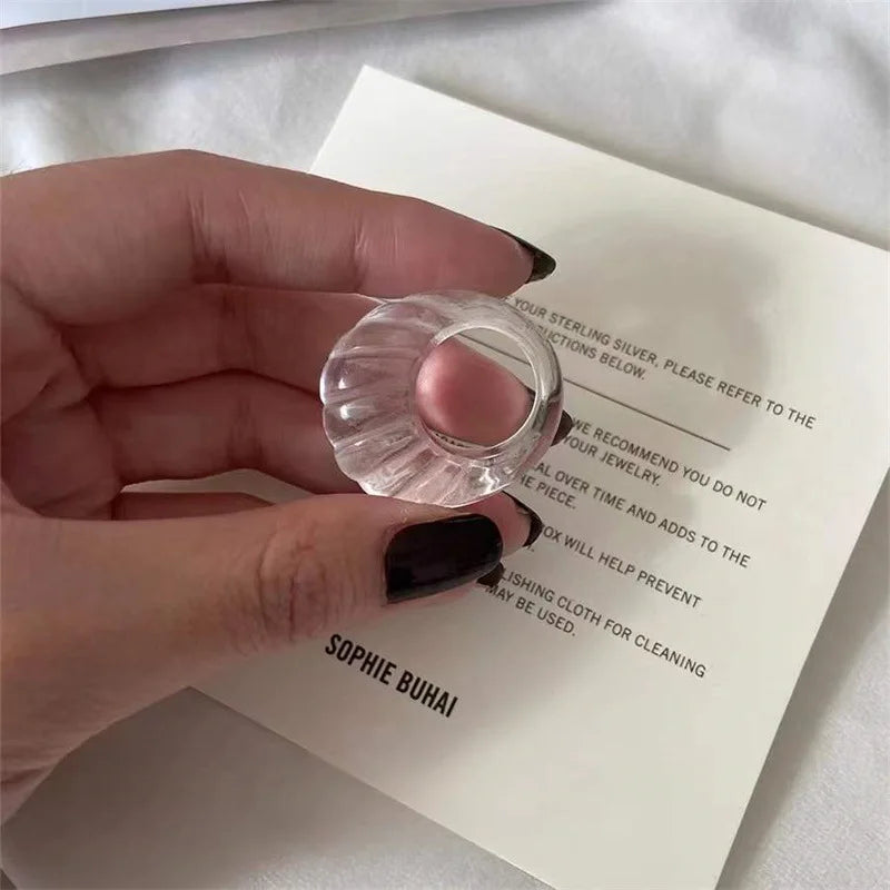 Inele Groase Geometrice HangZhi - Rășină, Mărime Mare