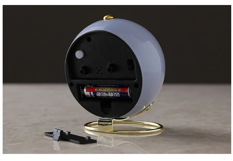Light Alarm Clock with Night Light Silent for Bedroom Decoration Small Quartz Circular Morning Clocks Office Table Desk Children