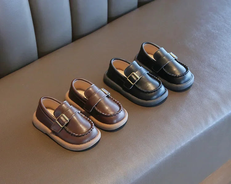 Jungen Casual Schuhe 2025 - Kleinkind Flache Loafer Slip-On - Frühling Herbst Runde Zehen Klassische Schnalle Hochzeit
