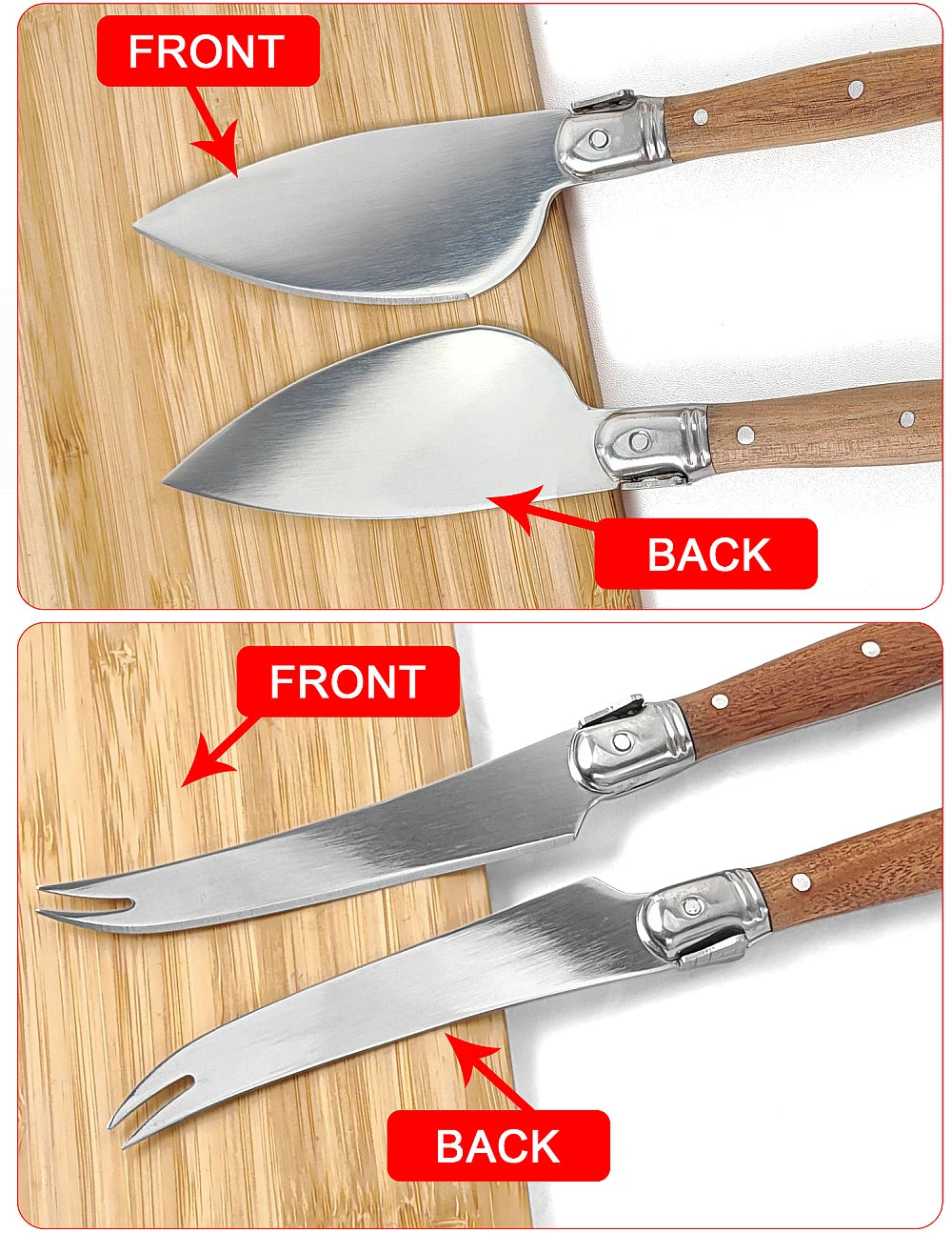 Jaswehome SPS-CT032B Laguiole Käsemesser - 5tlg 2CR14 Holz