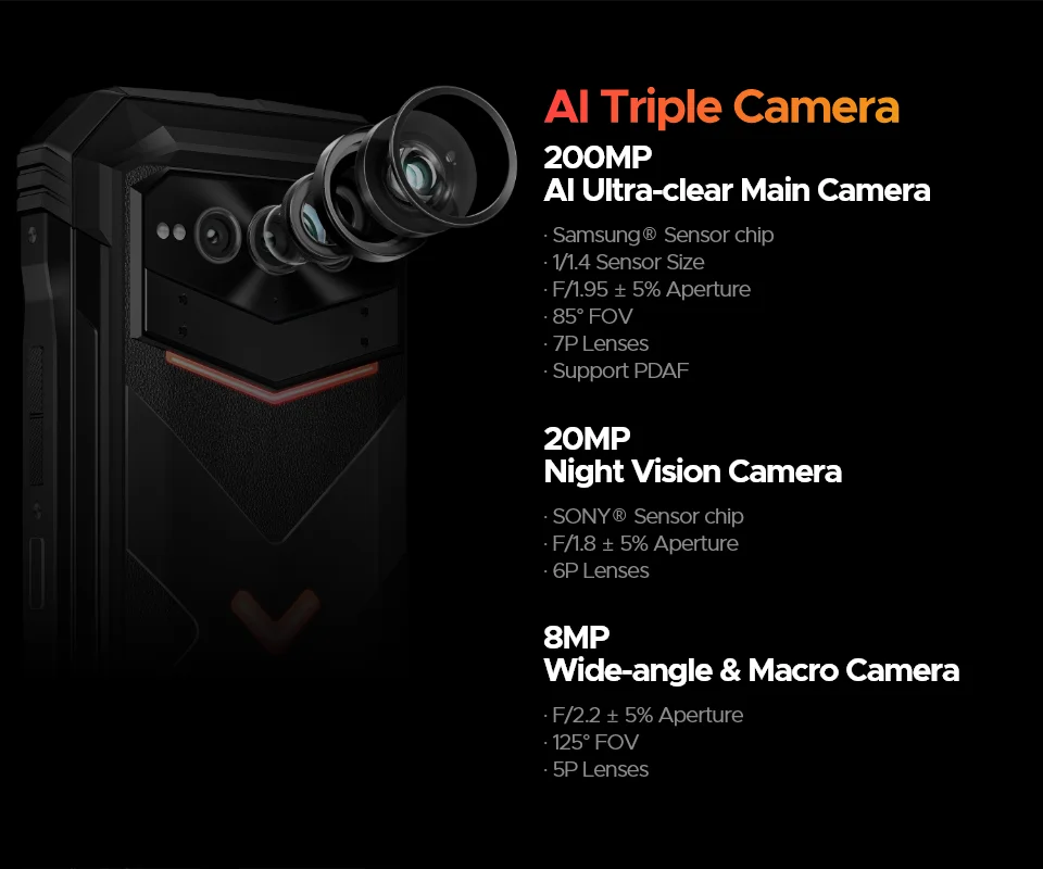 DOOGEE V Max Plus Robustes 5G Telefon - 22000 mAh Akku, 6,58Zoll, 33W