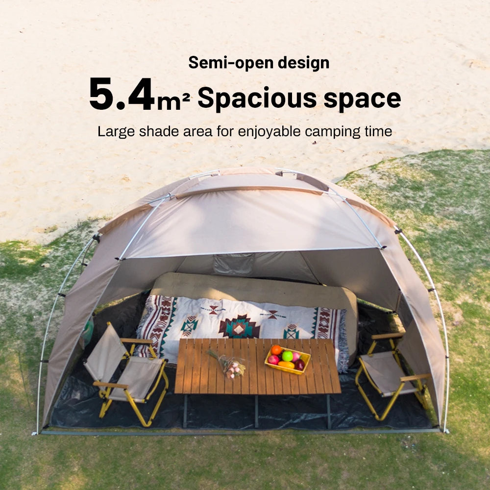 Sonuto Outdoor 4-7 People Camping Park Beach Tent Vinyl Sunscreen Folding Portable Canopy Rainproof And Sunscreen Shelter