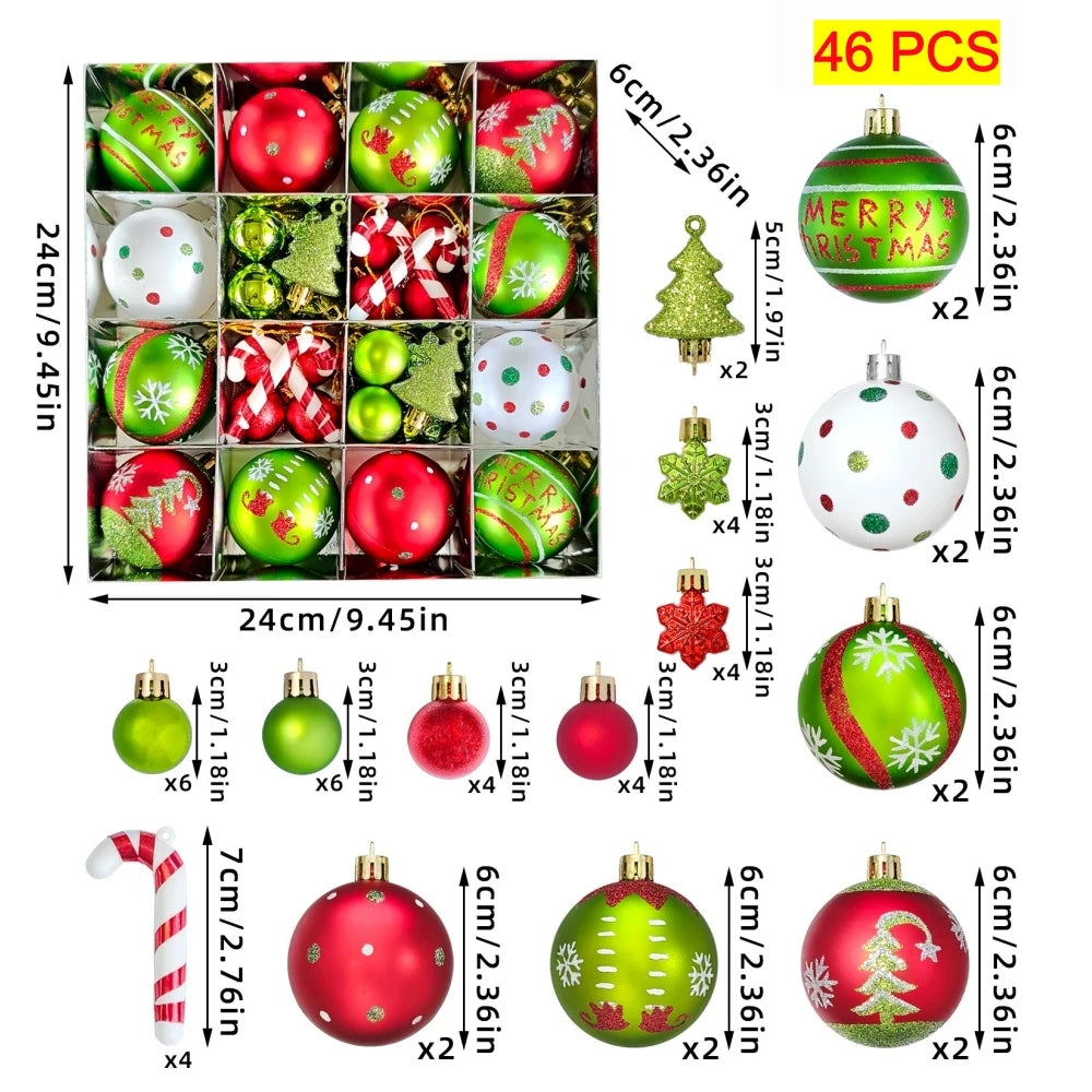 GlitzerKugeln Deluxe Glitzernde Kugeln - 40 Stück, Ø4 cm, Rot-Grün