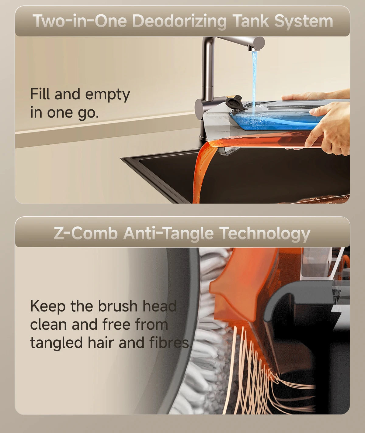 UWANT D500 Nass-Trockensauger Selbstreinigend-Staubbox 0,6-1 L 24x26x11