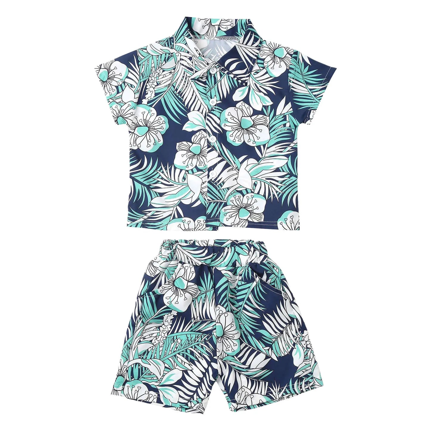 Jungen-Sommer-Set 2025: Hawaii-Hemd & Shorts - Premium Vacation Collection