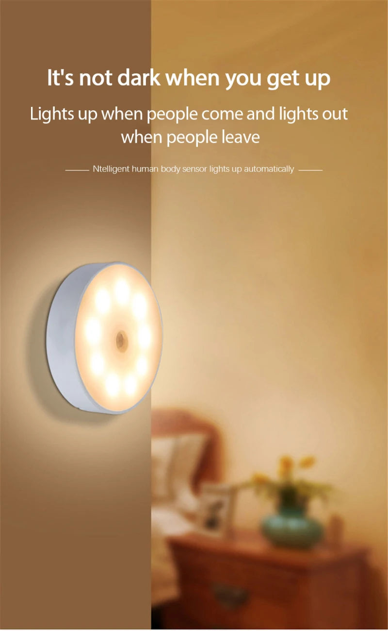 LED Smart Menschlich Körper Sensor Nachtlampe Notfall Automatisch Beleuchtung USB Aufladung Drahtlos Magnetisch Saugnapf Verwendung Nachtlicht